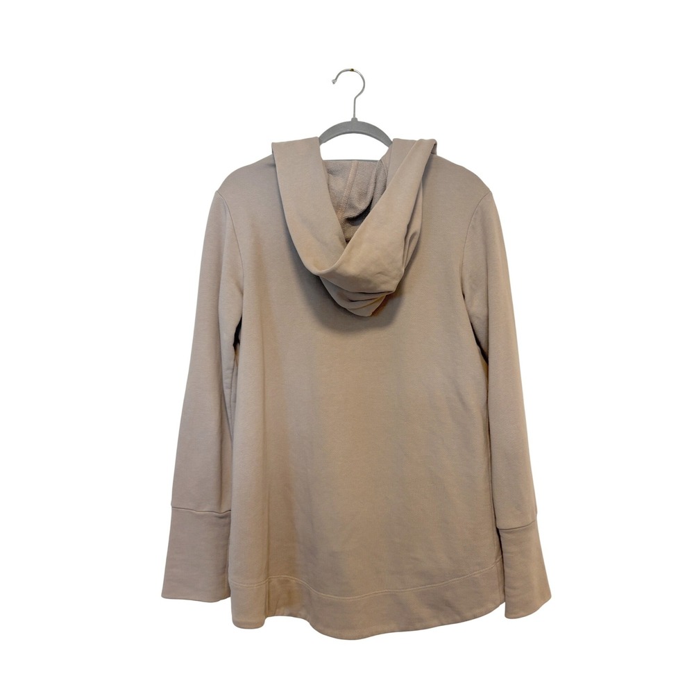 Standard James Perse Taupe Cotton Open‎ Front Hooded Sweatshirt Cardigan Size 3 - Picture 2 of 7